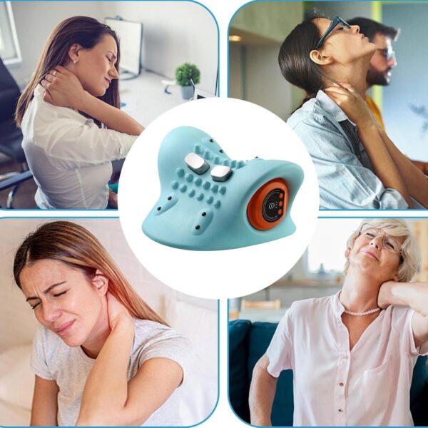 Heated Neck Relaxer | Heated Cervical Traction Device - Rechargeable Cervical Neck Massager for Back Neck Shoulder - Image 5