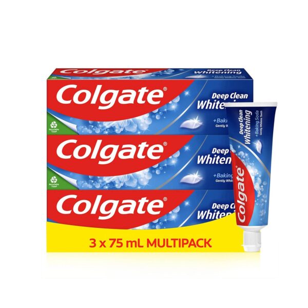 Colgate Deep Clean Whitening Toothpaste, 3 x 75 ml