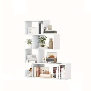 TANGKULA 5-Tier S-Shaped Bookshelf w/Open Cubes Anti-Toppling Kits Freestanding Bookcase