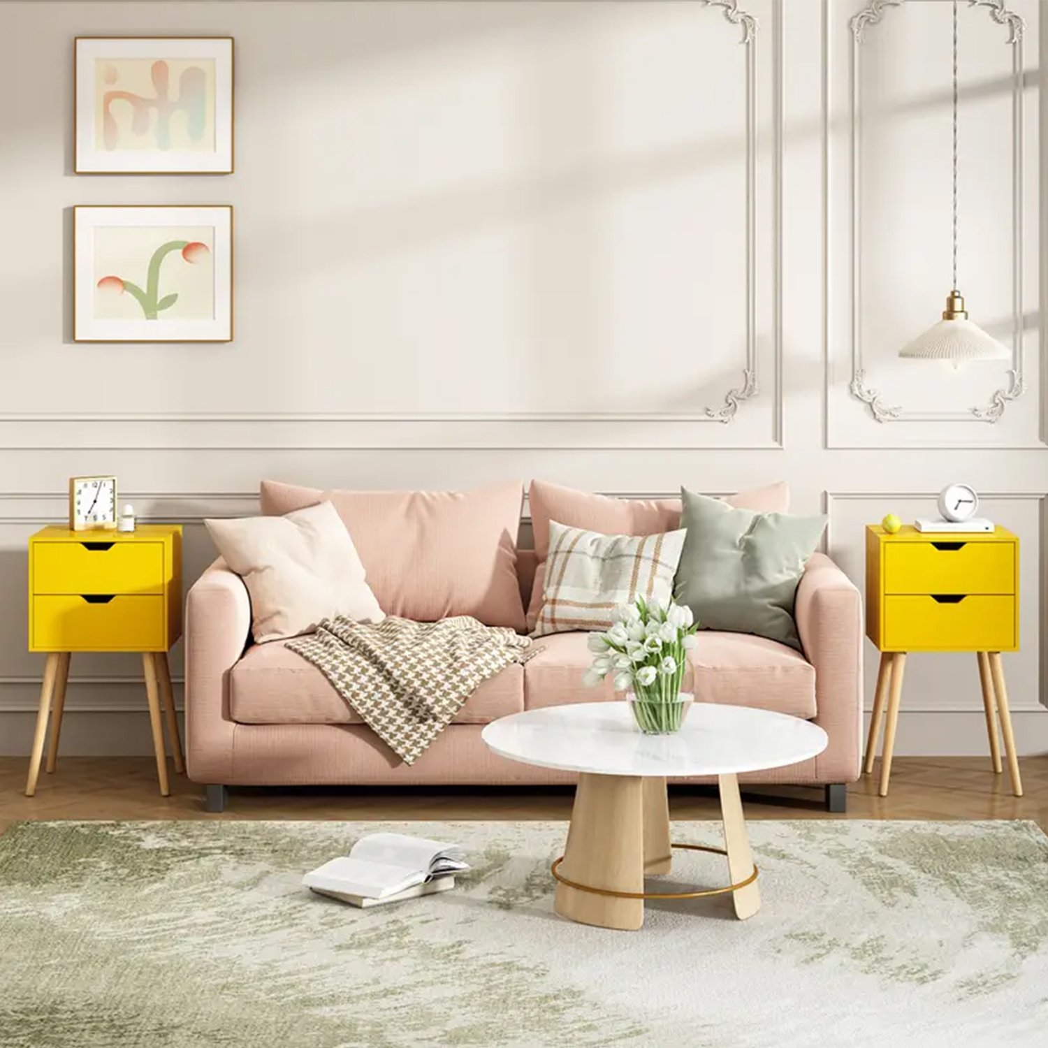 Set of 2 Nightstand with 2 Drawers - Image 4