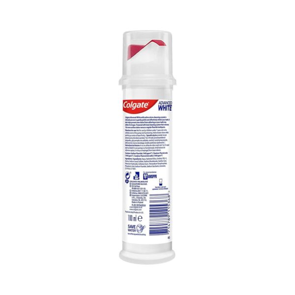 Colgate Advanced White Whitening Toothpaste Pump 100ml - Image 2