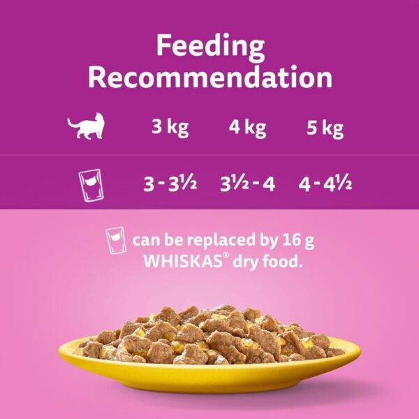 Whiskas 1+ Adult Poultry Selection in Jelly 40 Pouches, Adult Wet Cat Food, Megapack (40 x 85 g) - Image 2