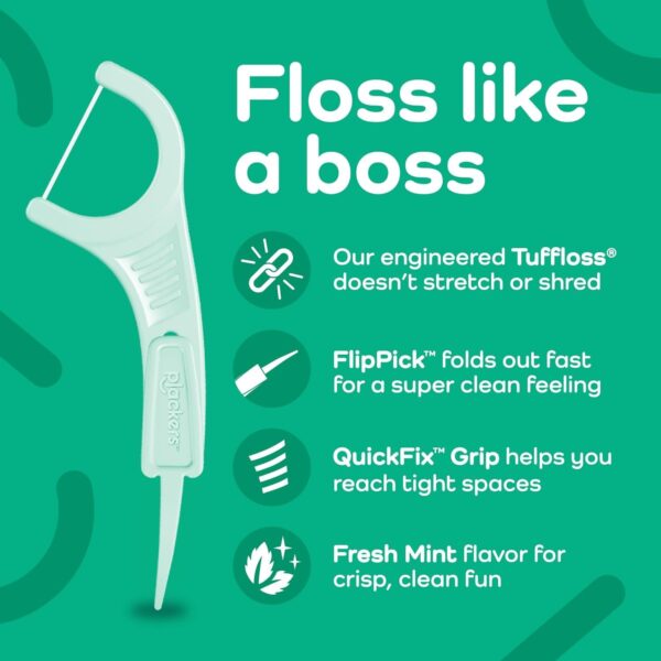 Plackers Micro Mint Dental Flossers, Fresh Mint Flavor with Sure-Zip Seal, 150 Count - Image 3