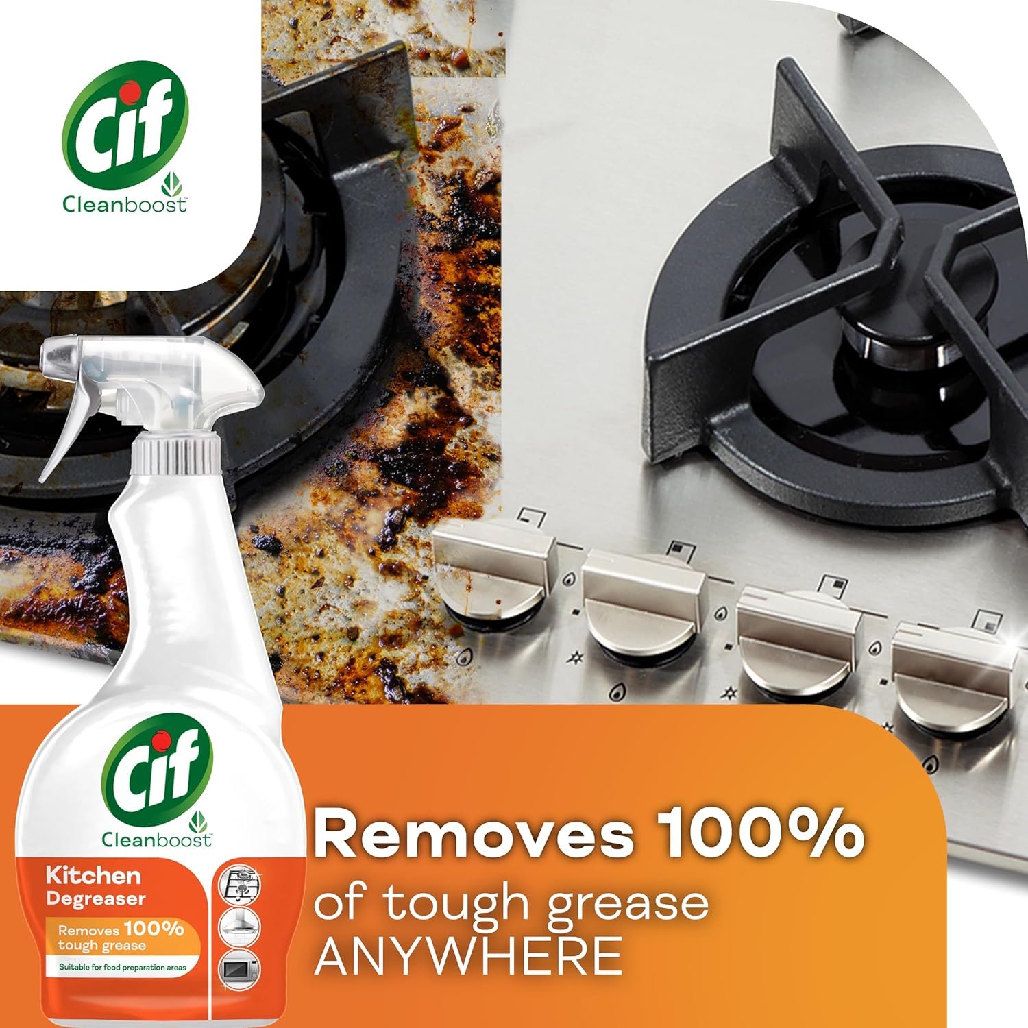 Cif Cleanboost Kitchen Spray 100%, 500 ml - Image 3