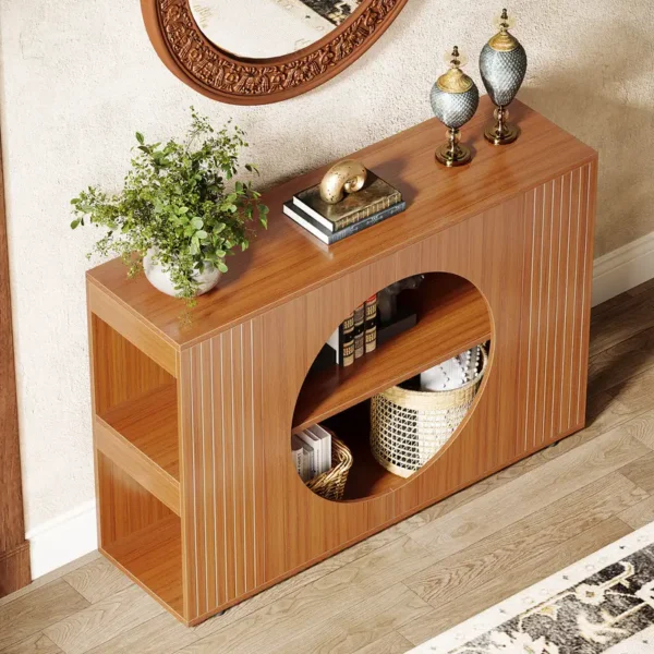 Tribesigns 47" Console Table, Farmhouse Entryway Table with 3-Tier Storage Shelves - Image 4