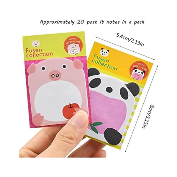 SPEPY 40 Pcs Cute Sticky Notes Set, Cartoon Animals Sticky Notes - Student Class Gifts(8 Styles) - Image 3