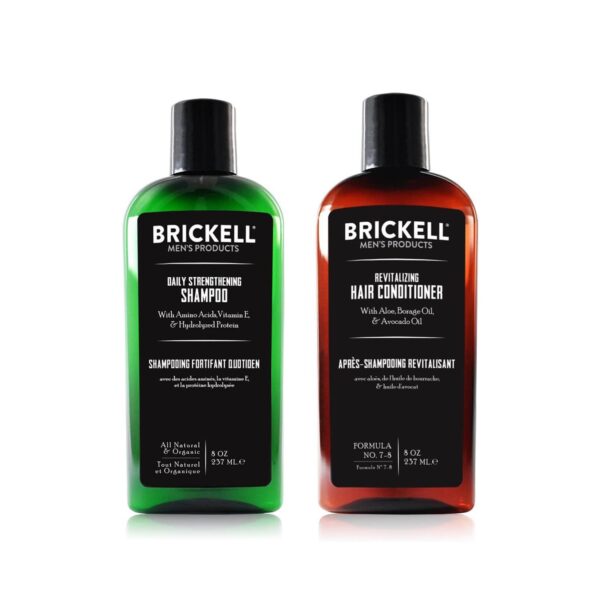 Brickell Men’s Daily Revitalizing Hair Care Routine, Mint and Tea Tree Oil Shampoo, Strength and Volume Enhancing Conditioner, Natural and Organic - Image 2