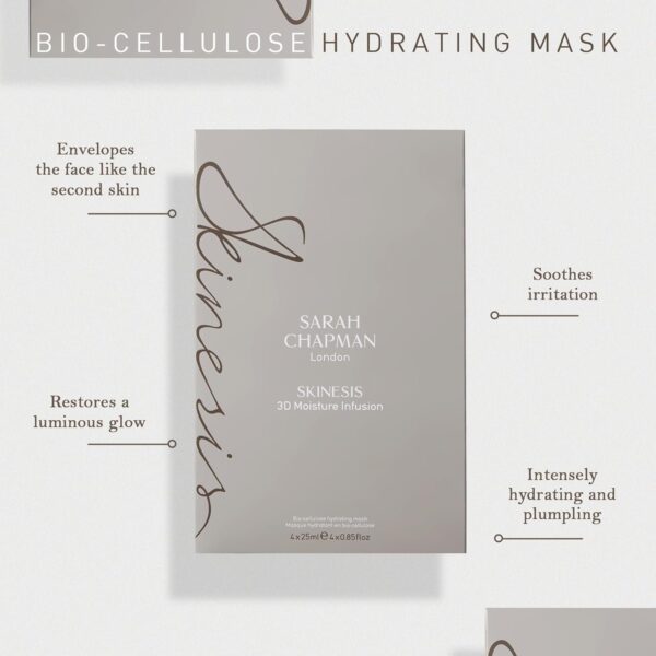 Sarah Chapman Skinesis 3D Moisture Infusion Mask Kit - Pack of 4 Hyaluronic Acid Moisturiser Sheet Masks - Image 3