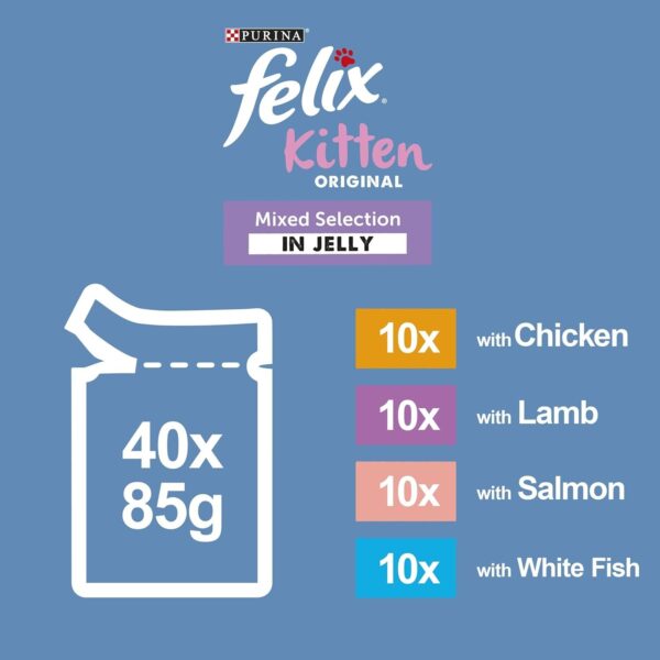 FELIX ORIGINAL Kitten Mixed Menu in Jelly Wet Cat Food 40x85g - Image 2