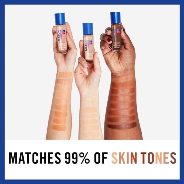Rimmel Match Perfection Foundation SPF20, 100 Ivory, 30ml - Image 4