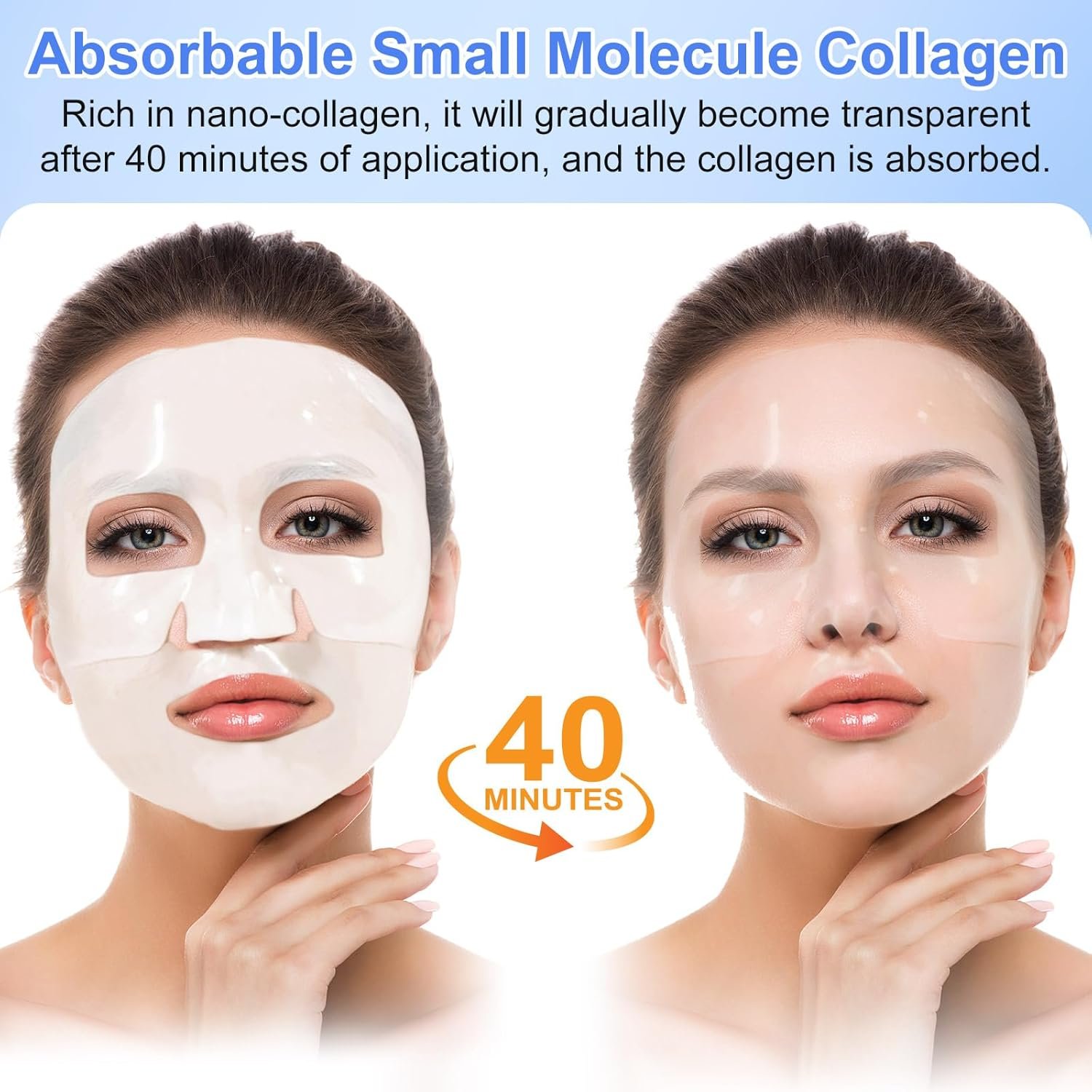 Bio Collagen Face Mask 6pcs, Intense Hydration, Reduce Fine Lines & Wrinkles, Soothing & Hydrating Overnight Hydrogel Mask - Image 5