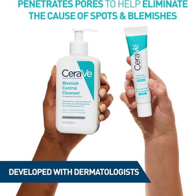 CeraVe Blemish Control Gel Moisturiser with 2% Salicylic Acid & Niacinamide for Blemish-Prone Skin 40ml - Image 6