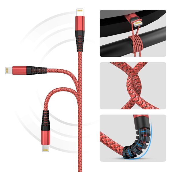 Ofuca iPhone Charger Cable, Lightning Cable 3Pack 6FT/1.8M iPhone Charger Braided Long iPhone USB Fast Charging Cable Compatible with iPhone 14/13/12/11/Pro/Xs Max/X/8/7/Plus/6S/6/SE/5S iPad and More - Image 6