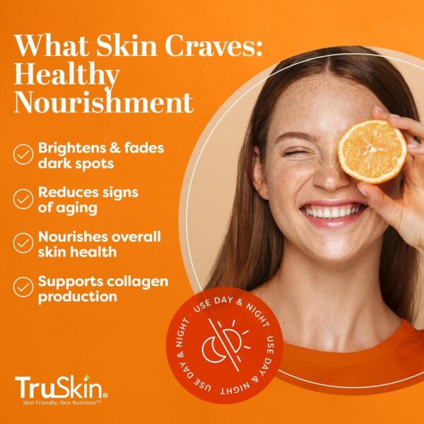 TruSkin Vitamin C Serum for Face – Anti Aging Face Serum with Vitamin C, Hyaluronic Acid, Vitamin E – Brightening Serum for Dark Spots, Even Skin Tone, Eye Area, Fine Lines & Wrinkles, 1 Fl Oz 30ml - Image 5