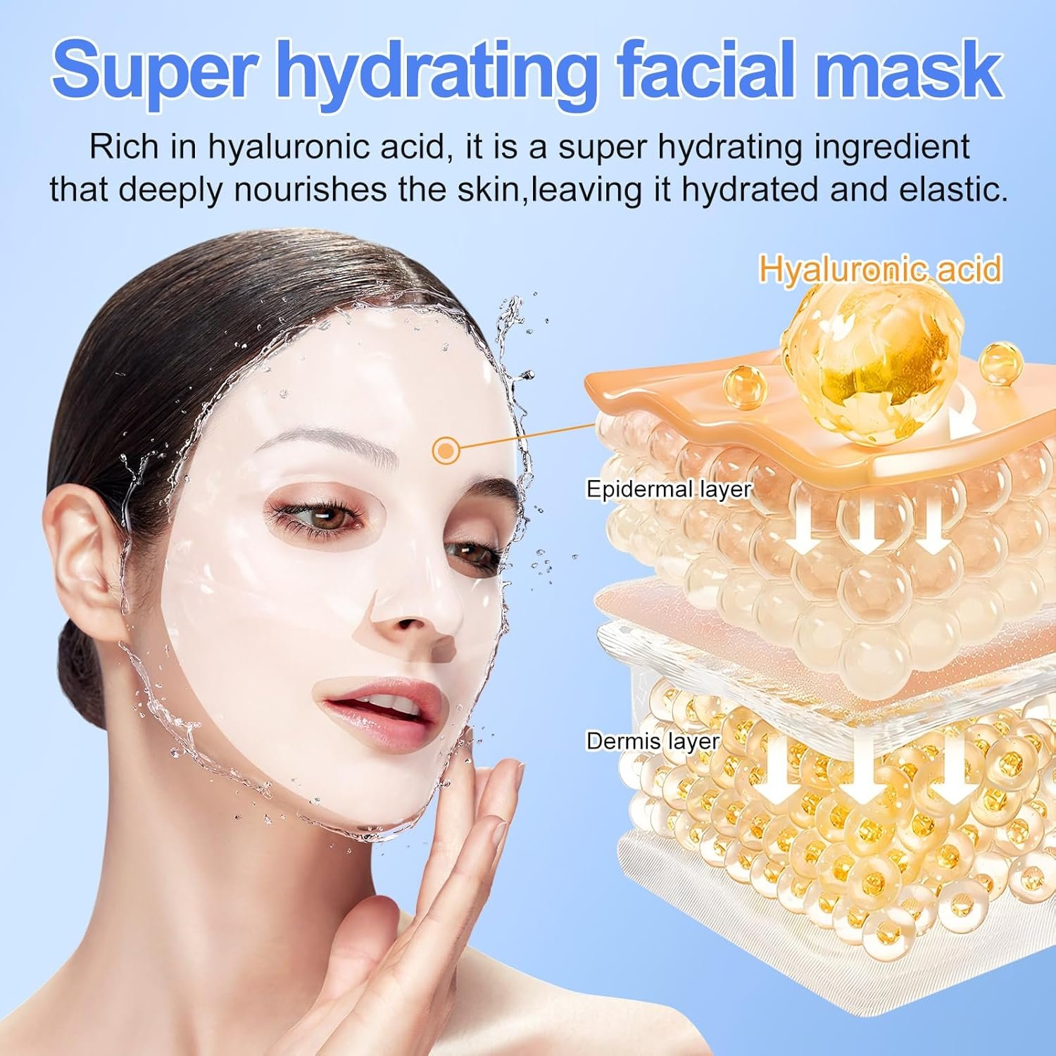 Bio Collagen Face Mask 6pcs, Intense Hydration, Reduce Fine Lines & Wrinkles, Soothing & Hydrating Overnight Hydrogel Mask - Image 4